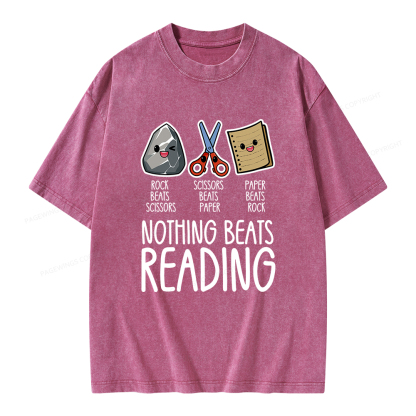 Pagewings Nothing Beats Reading Unisex Washed T-shirt