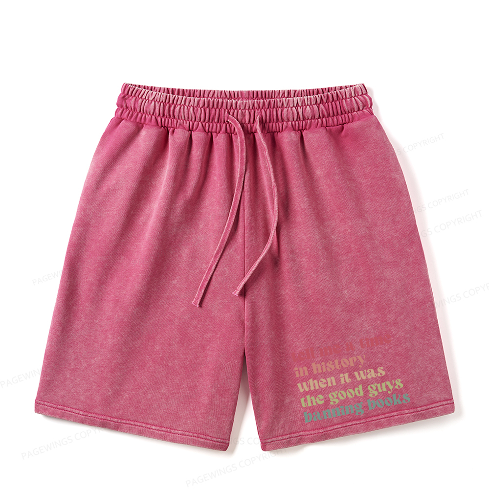Pagewings Tell Me a Time in History Unisex Washed Shorts