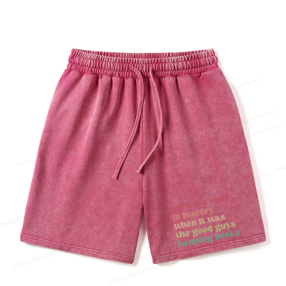 Pagewings Tell Me a Time in History Unisex Washed Shorts