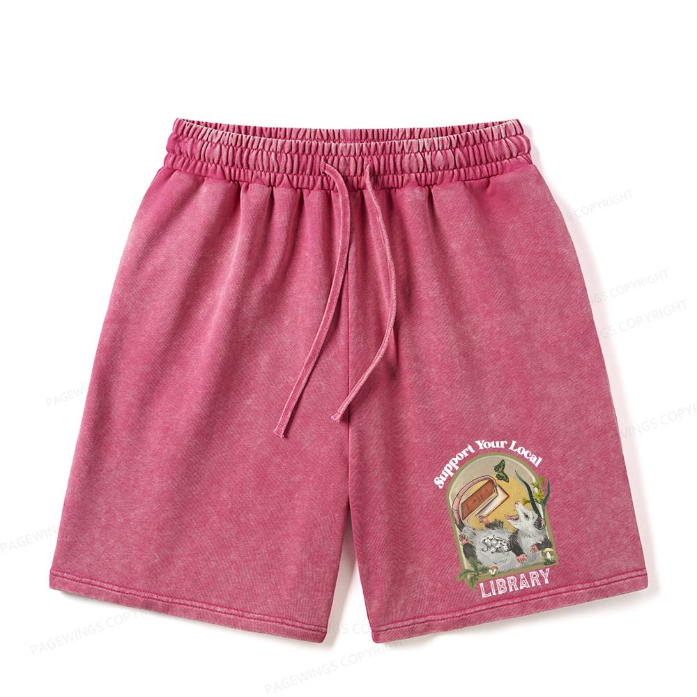 Pagewings Library Readers Make Leaders Jersey Unisex Washed Shorts