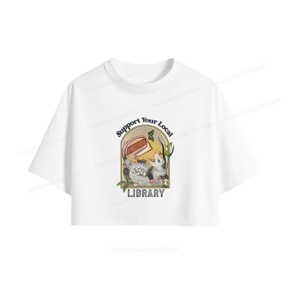 Pagewings Library Readers Make Leaders Jersey Women Crop Tops