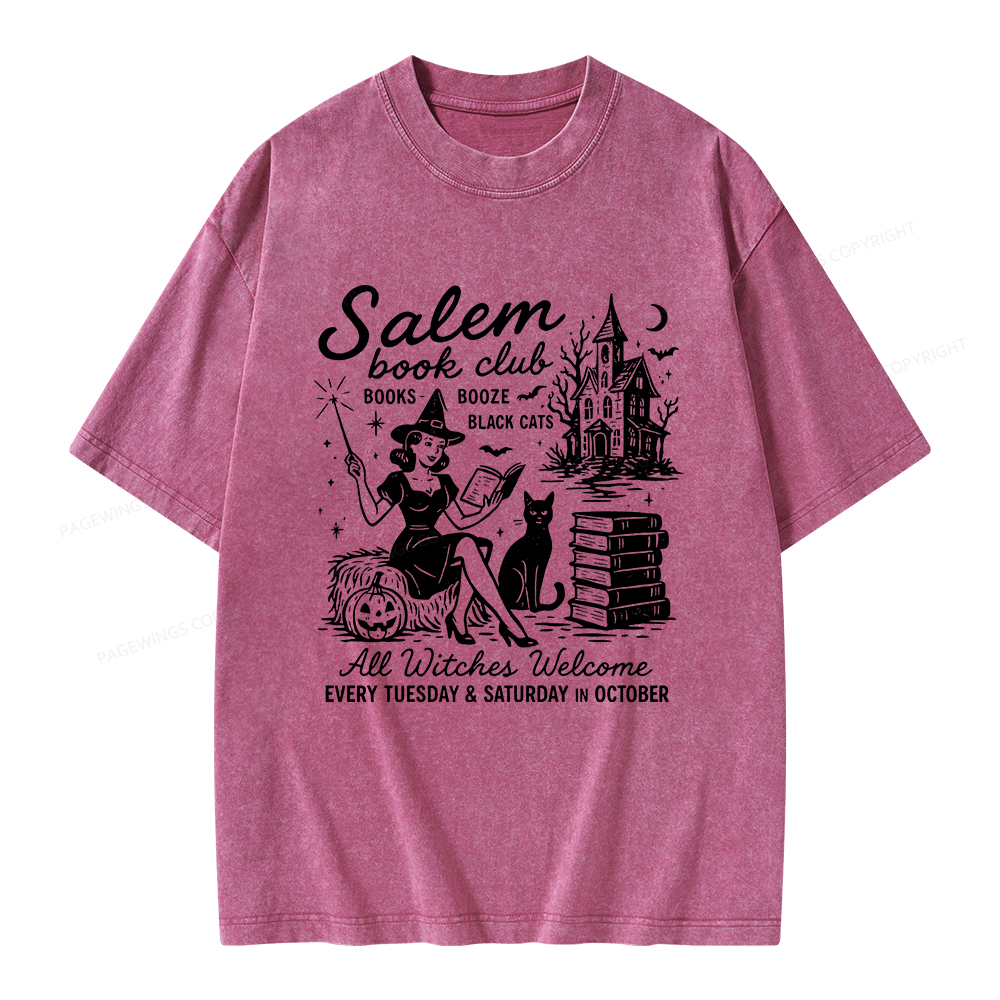 Pagewings Salem Book Club Unisex Washed T-shirt