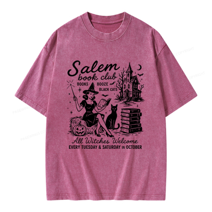 Pagewings Salem Book Club Unisex Washed T-shirt