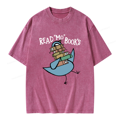 Pagewings Read More Books Unisex Washed T-shirt