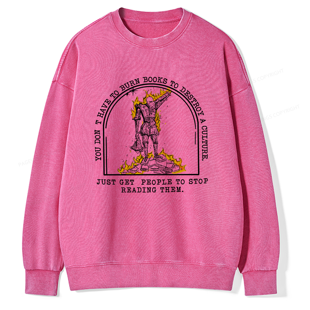 Pagewings Book Lovers Shirts, Literary Gift Unisex Washed Sweatshirt