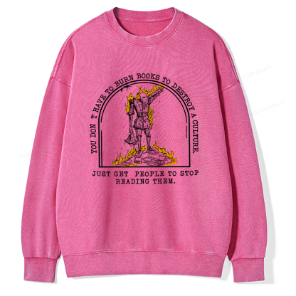 Pagewings Book Lovers Shirts, Literary Gift Unisex Washed Sweatshirt