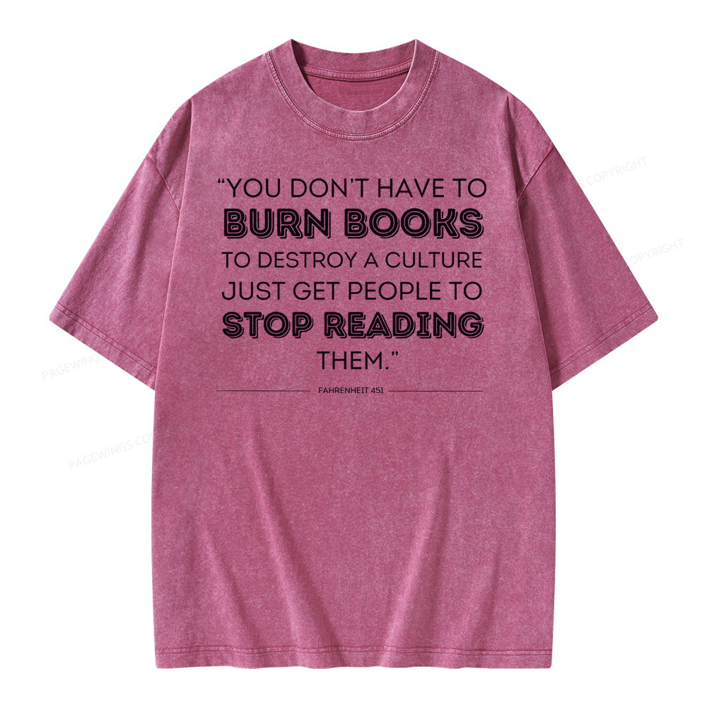 Pagewings Dystopian Book Shirt Classic Literature Gift Unisex Washed T-shirt