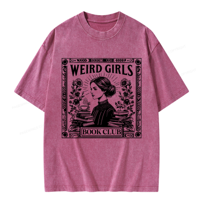 Pagewings Weird Girls Book Club Unisex Washed T-shirt