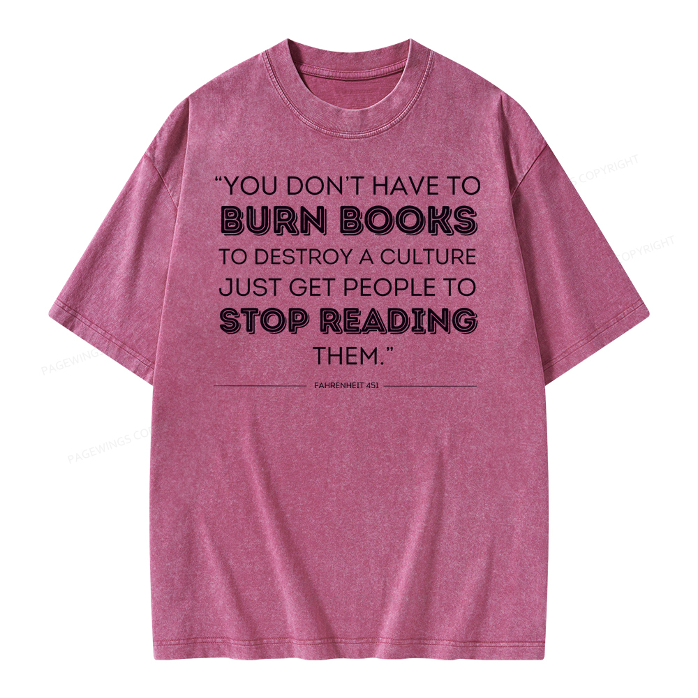 Pagewings Dystopian Book Shirt Classic Literature Gift Unisex Washed T-shirt