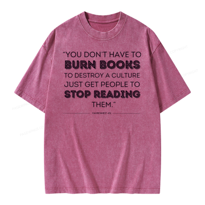 Pagewings Dystopian Book Shirt Classic Literature Gift Unisex Washed T-shirt