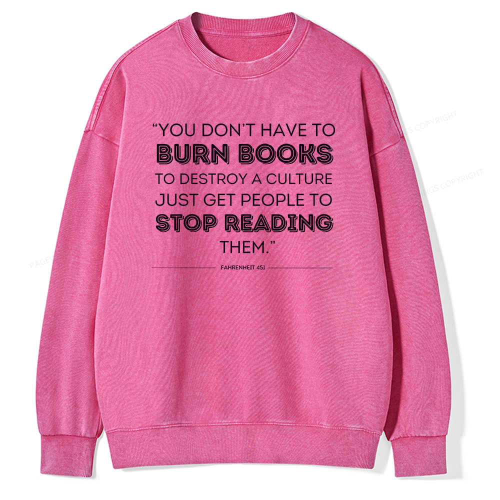 Pagewings Dystopian Book Shirt Classic Literature Gift Unisex Washed Sweatshirt