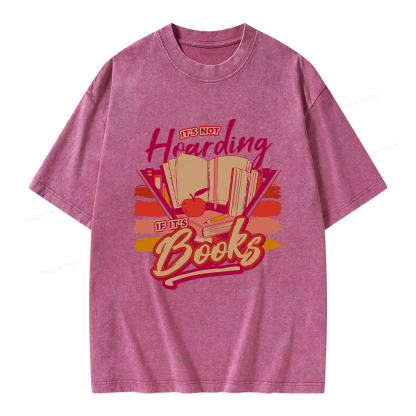 Pagewings It's Not Hoarding If It's Books Unisex Washed T-shirt