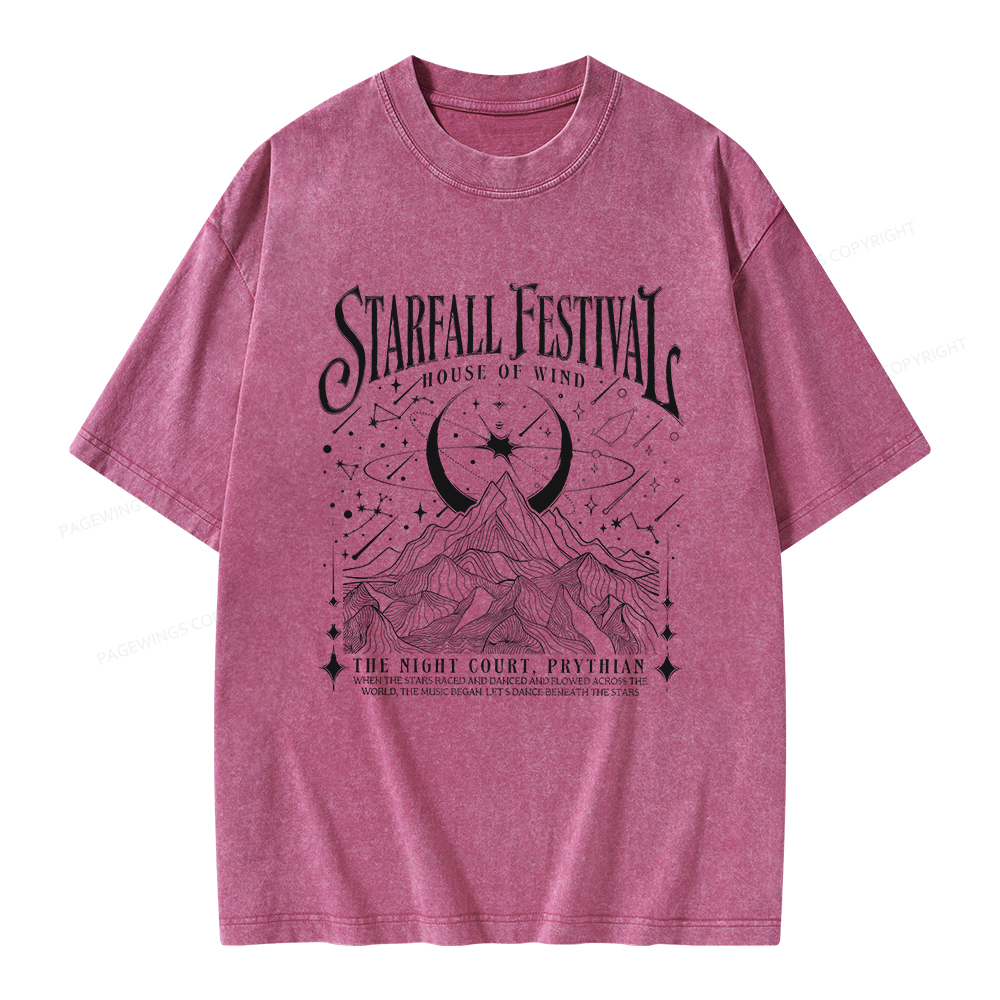 Pagewings Velaris Starfall Festival Unisex Washed T-shirt