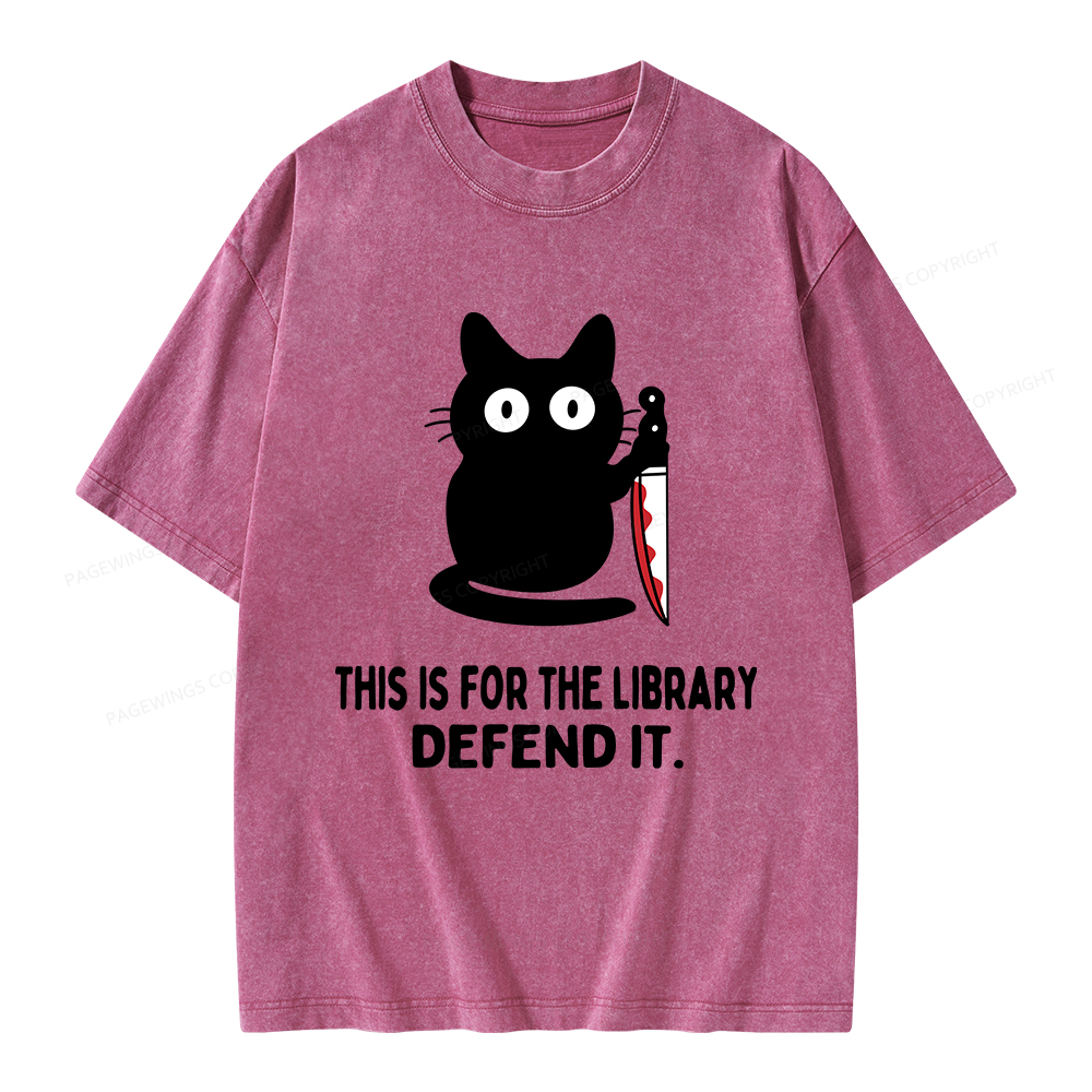 Pagewings This Is For The Library Defend It Unisex Washed T-shirt