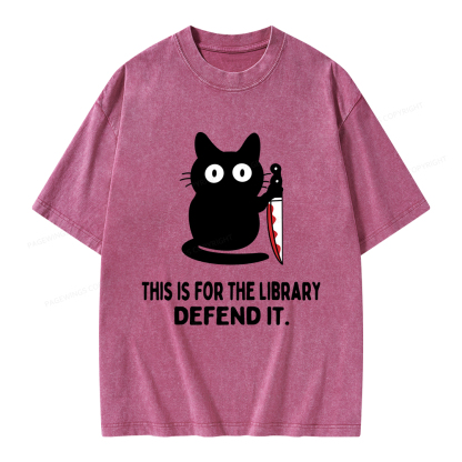 Pagewings This Is For The Library Defend It Unisex Washed T-shirt