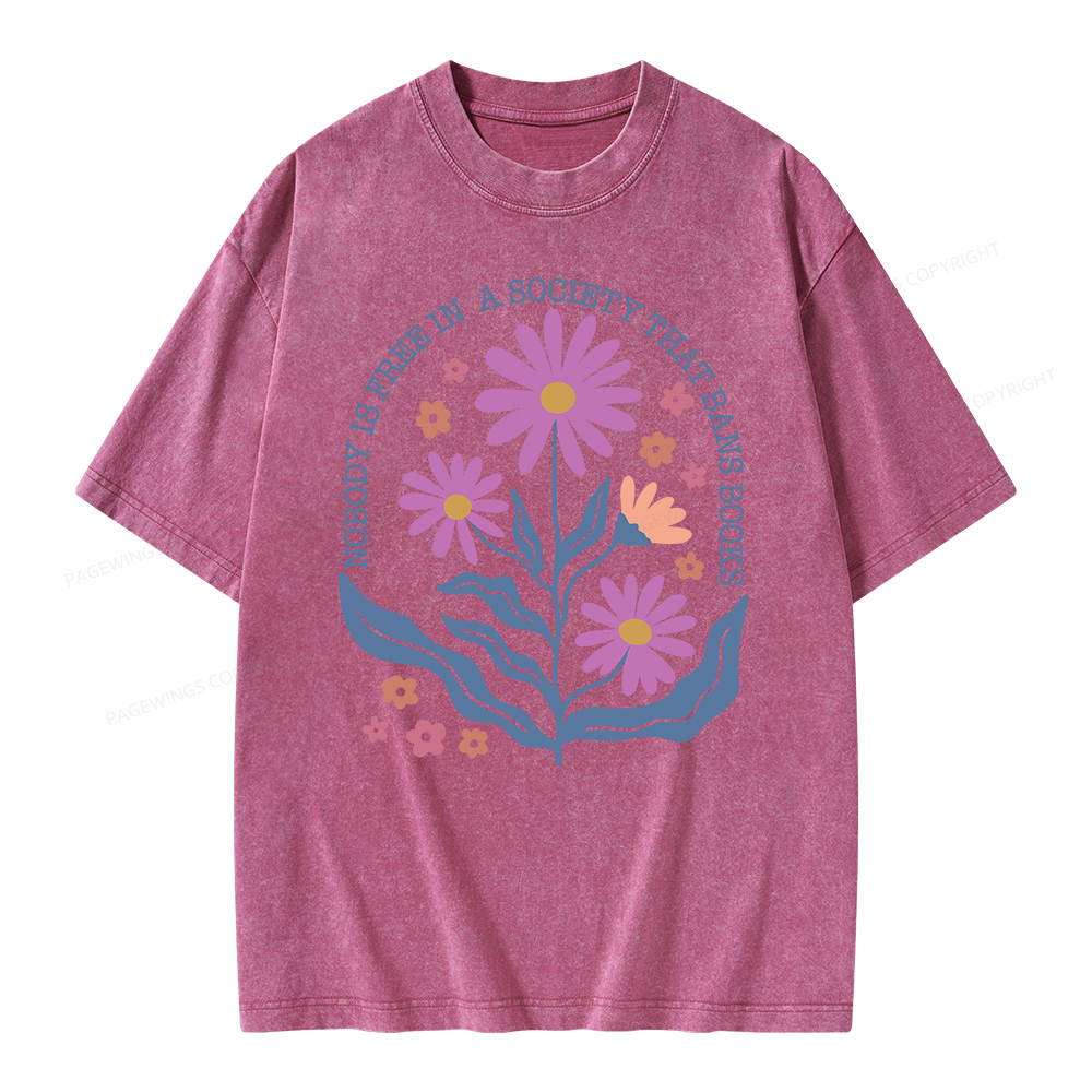 Pagewings Read Banned Books Shirt, Social Justice Gift Unisex Washed T-shirt