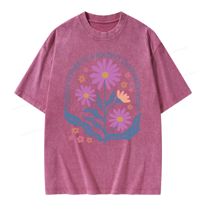 Pagewings Read Banned Books Shirt, Social Justice Gift Unisex Washed T-shirt