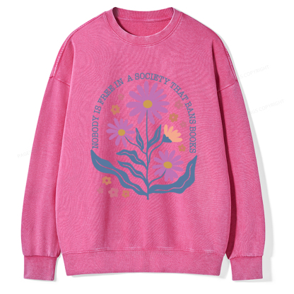Pagewings Read Banned Books Shirt, Social Justice Gift Unisex Washed Sweatshirt