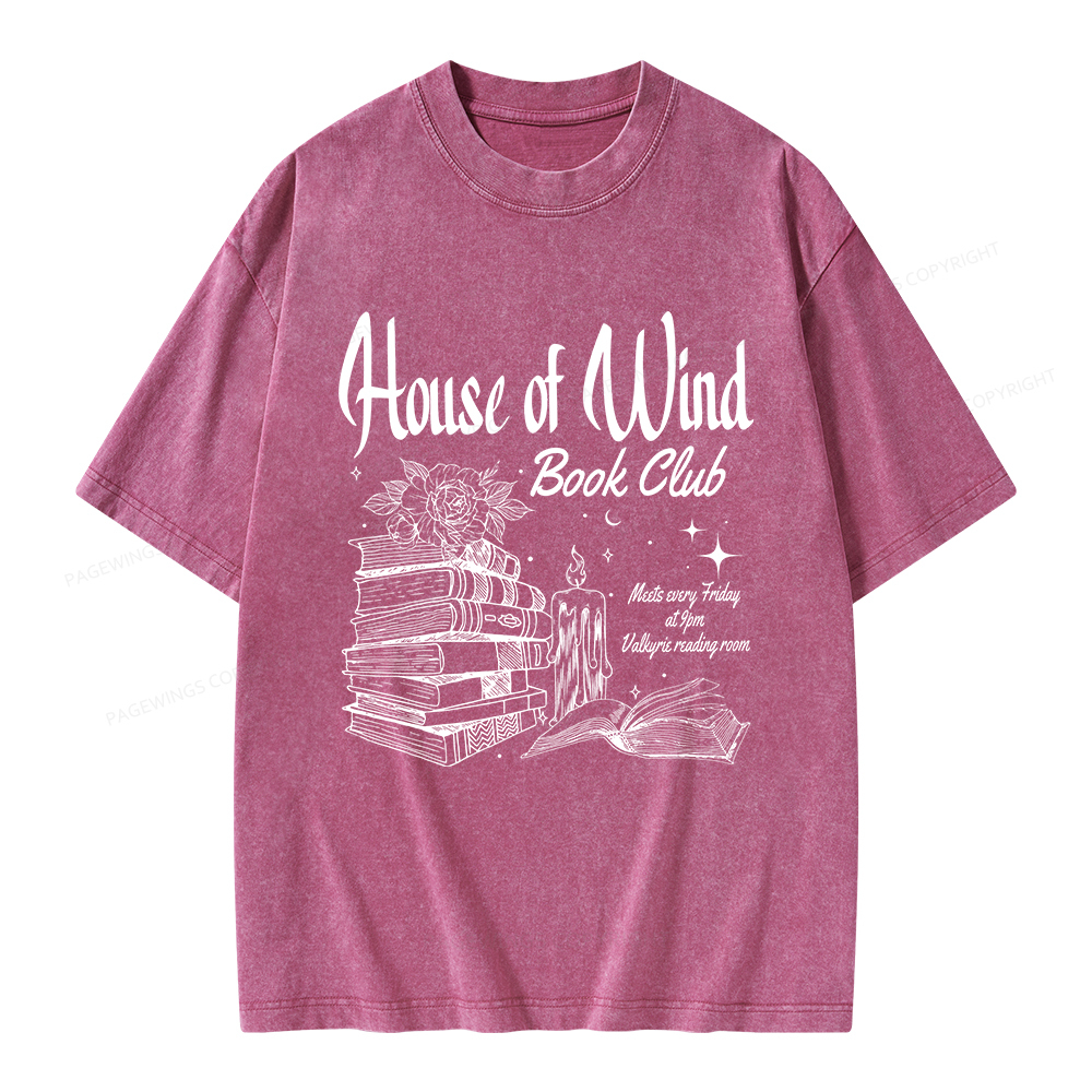 Pagewings House Of Wind Book Club Unisex Washed T-shirt