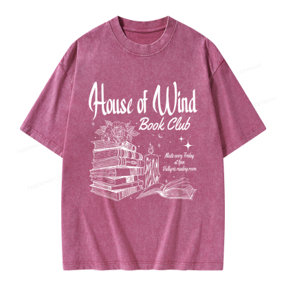 Pagewings House Of Wind Book Club Unisex Washed T-shirt