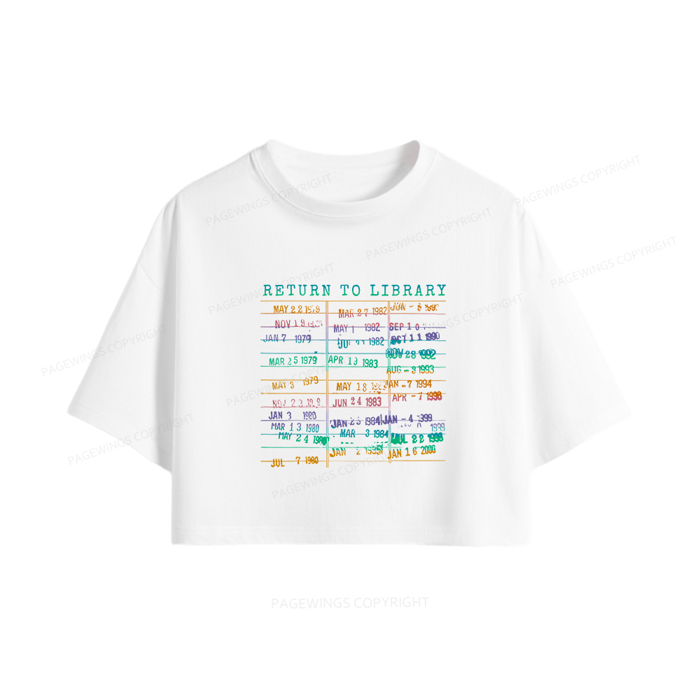 Pagewings Vintage Library Rainbow Women Crop Tops