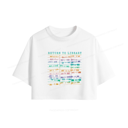 Pagewings Vintage Library Rainbow Women Crop Tops