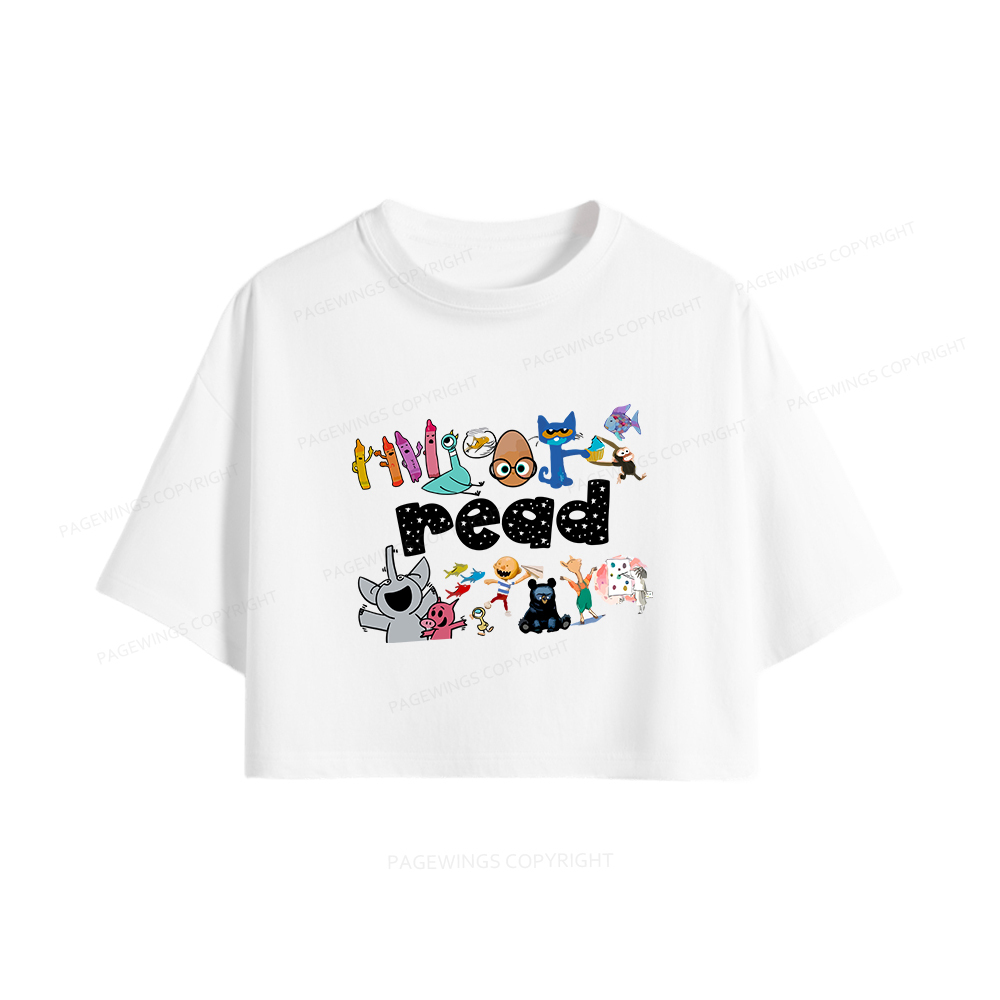 Pagewings Reading Bookish Women Crop Tops