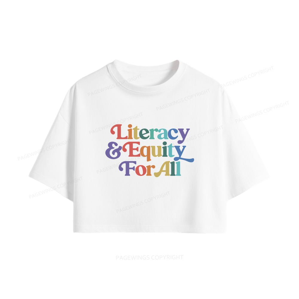 Pagewings Literacy & Equity For All Women Crop Tops