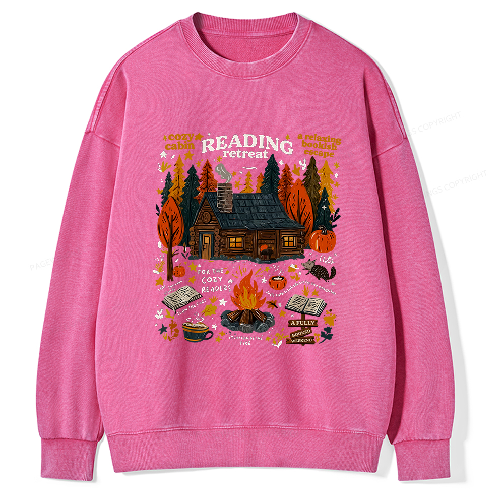 Pagewings Reading Retreat Unisex Washed Sweatshirt
