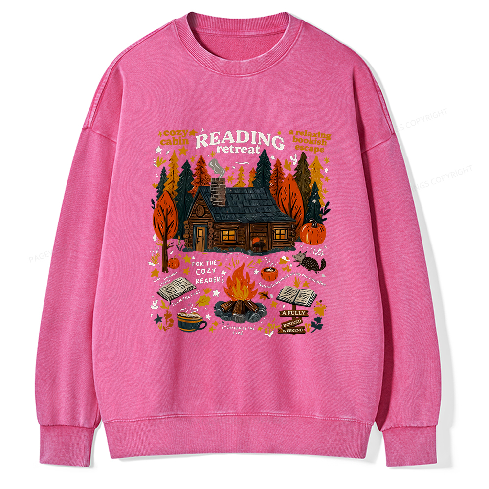 Pagewings Reading Retreat Unisex Washed Sweatshirt
