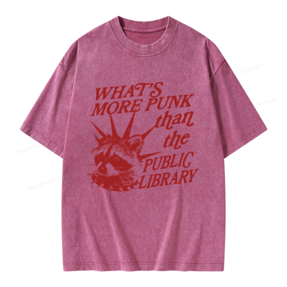 Pagewings What’s More Punk Than The Public Library Unisex Washed T-shirt