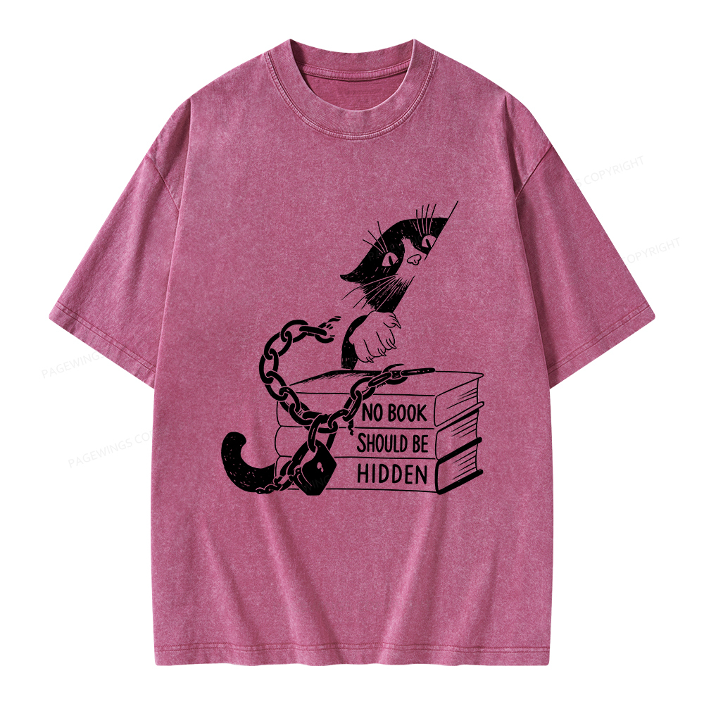 Pagewings No Book Should Be Hidden Unisex Washed T-shirt