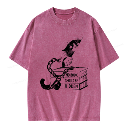 Pagewings No Book Should Be Hidden Unisex Washed T-shirt