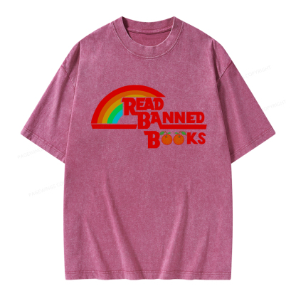 Pagewings Read Banned Books Unisex Washed T-shirt