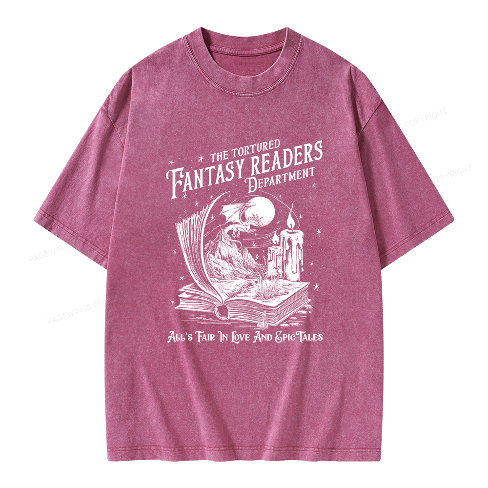 Pagewings The Tortured Fantasy Readers Department Unisex Washed T-shirt