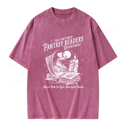 Pagewings The Tortured Fantasy Readers Department Unisex Washed T-shirt