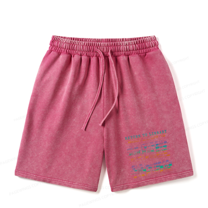 Pagewings Vintage Library Rainbow Unisex Washed Shorts