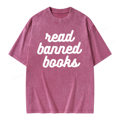 Pagewings Read Banned Books Unisex Tee Unisex Washed T-shirt
