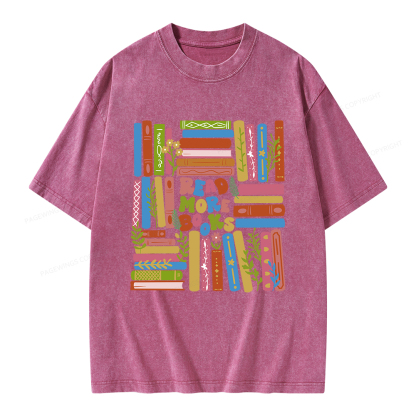 Pagewings Read More Books Unisex Washed T-shirt