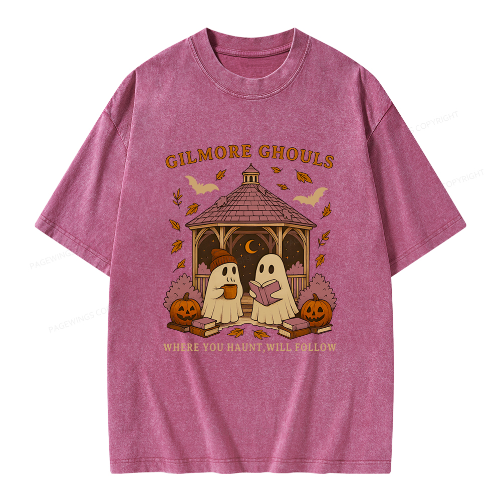 Pagewings Gilmore Ghouls Unisex Washed T-shirt