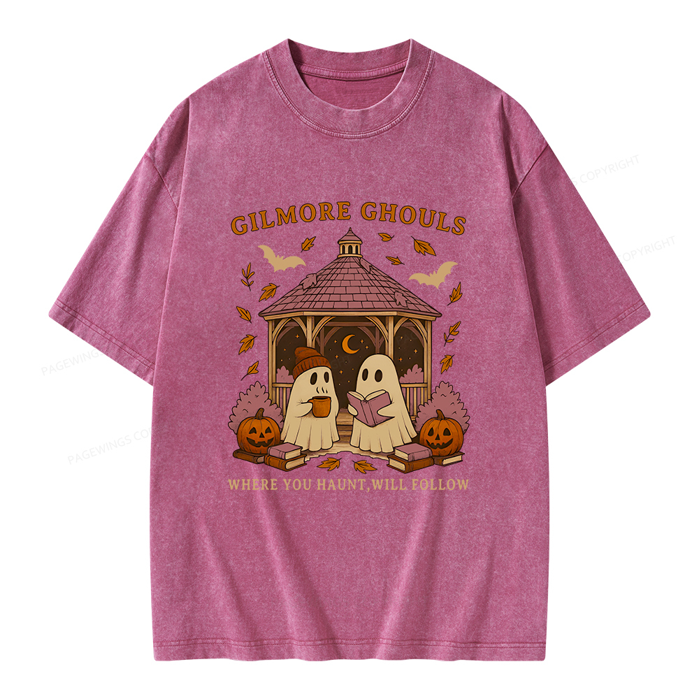 Pagewings Gilmore Ghouls Unisex Washed T-shirt