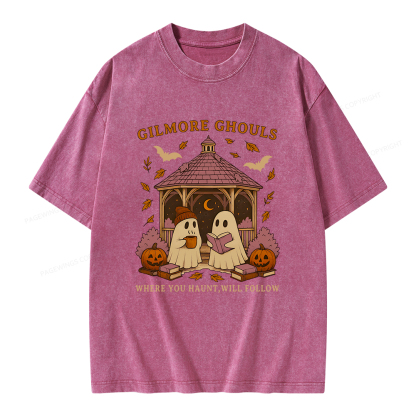 Pagewings Gilmore Ghouls Unisex Washed T-shirt