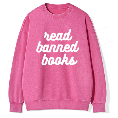 Pagewings Read Banned Books Unisex Tee Unisex Washed Sweatshirt