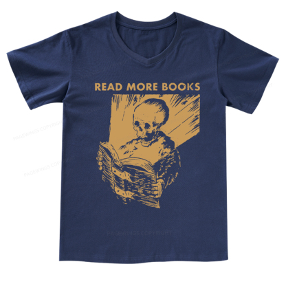 Pagewings Read More Books V-neck T-shirt