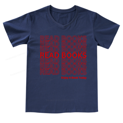 Pagewings Read Books Librarian V-neck T-shirt