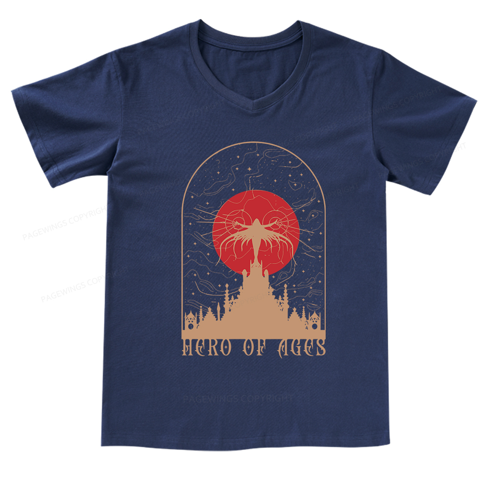 Pagewings Mist Bookish V-neck T-shirt