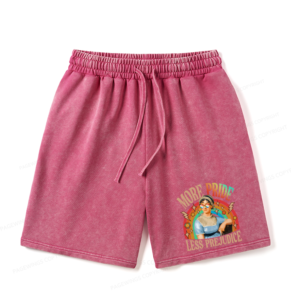 Pagewings More Pride Less Prejudice Unisex Washed Shorts