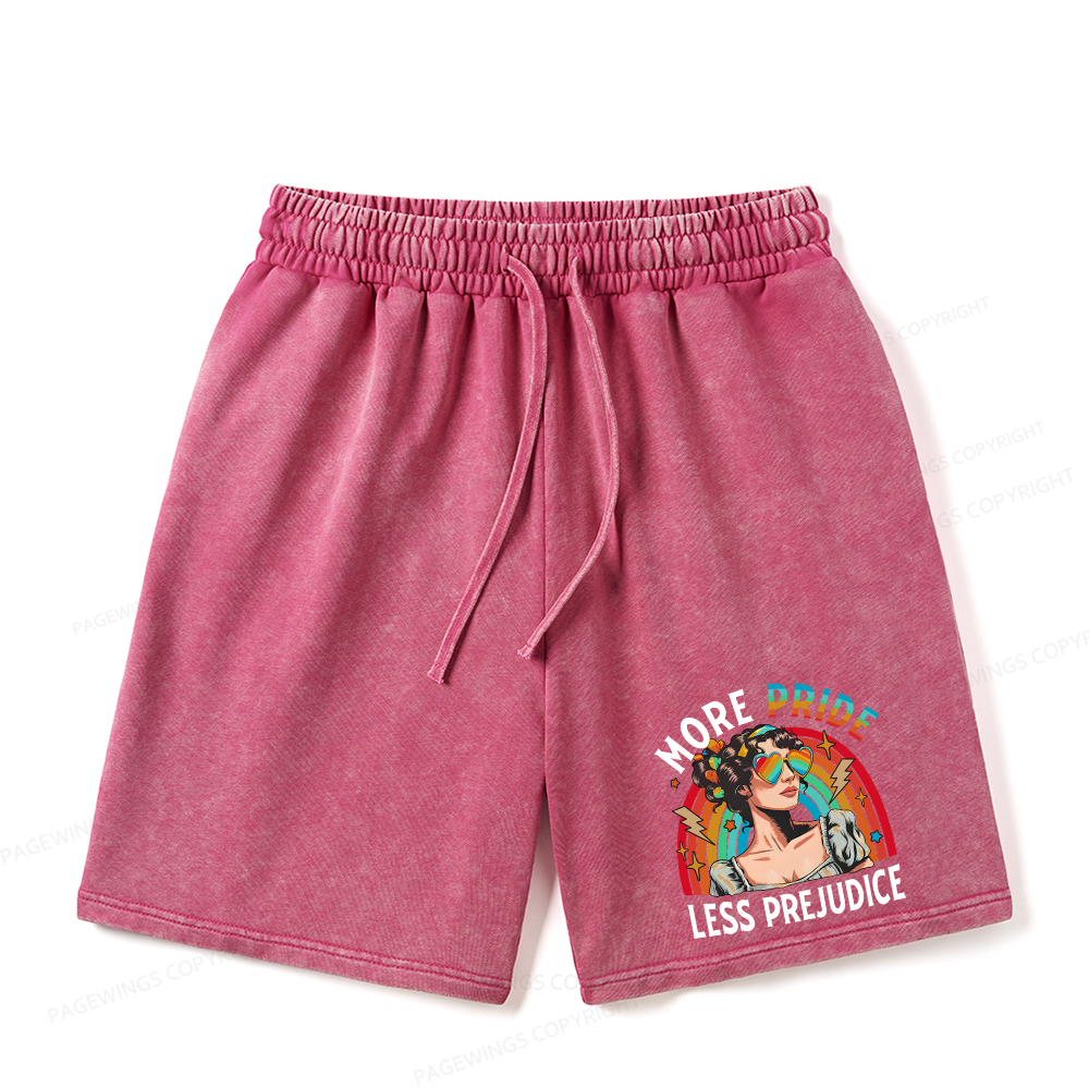 Pagewings More Pride Less Prejudice Unisex Washed Shorts