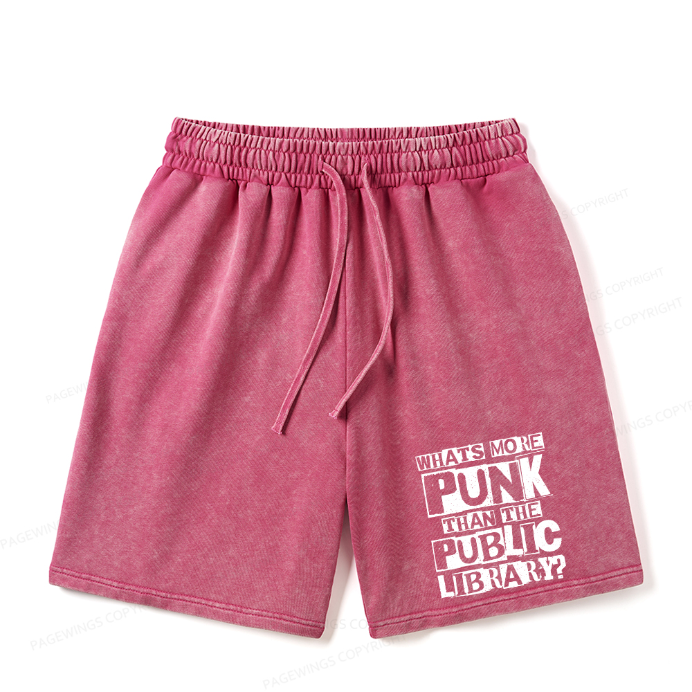 Pagewings What‘s More Punk Than the Public Library Unisex Washed Shorts
