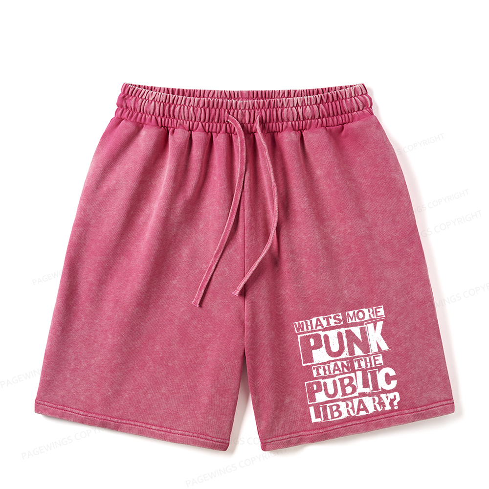 Pagewings What‘s More Punk Than the Public Library Unisex Washed Shorts